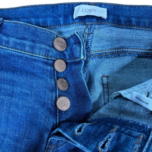 Loft Outlet Boyfriend Jeans Medium Wash Button Fly Denim Pants Womens 4 #144 - Picture 4 of 9